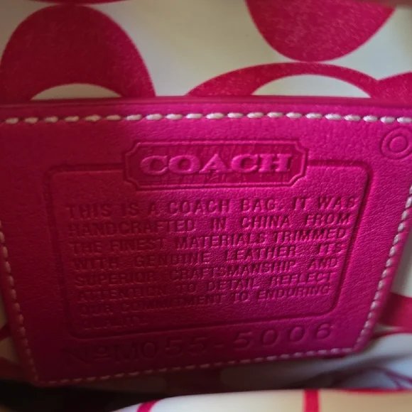 Coach Crossbody Bag in Cream and Pink EUC - Picture 7 of 9